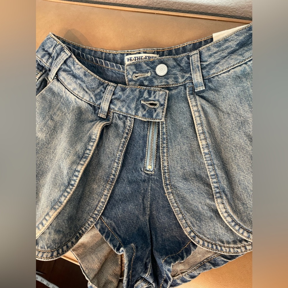 Free People  Women's Blue We The Free Prince Street  Micro Denim Shorts - Picture 16 of 16
